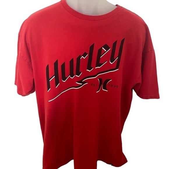 HURLEY Red Logo Graphic Surf Tee Shirt Men XL - Picture 1 of 5